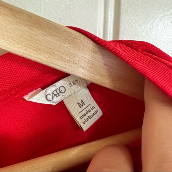 Cato women’s‎ blouse medium red short sleeve - Picture 4 of 7